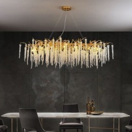 Suspension nordique en verre G9 avec branches dorées