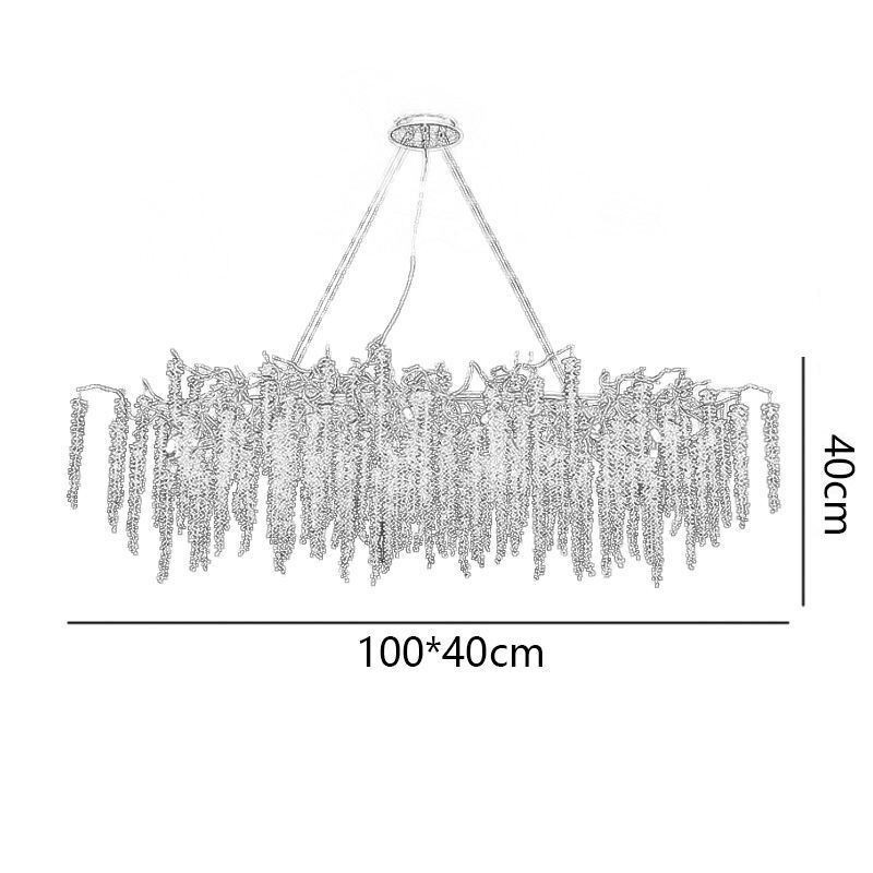 Suspension nordique en verre G9 avec branches dorées