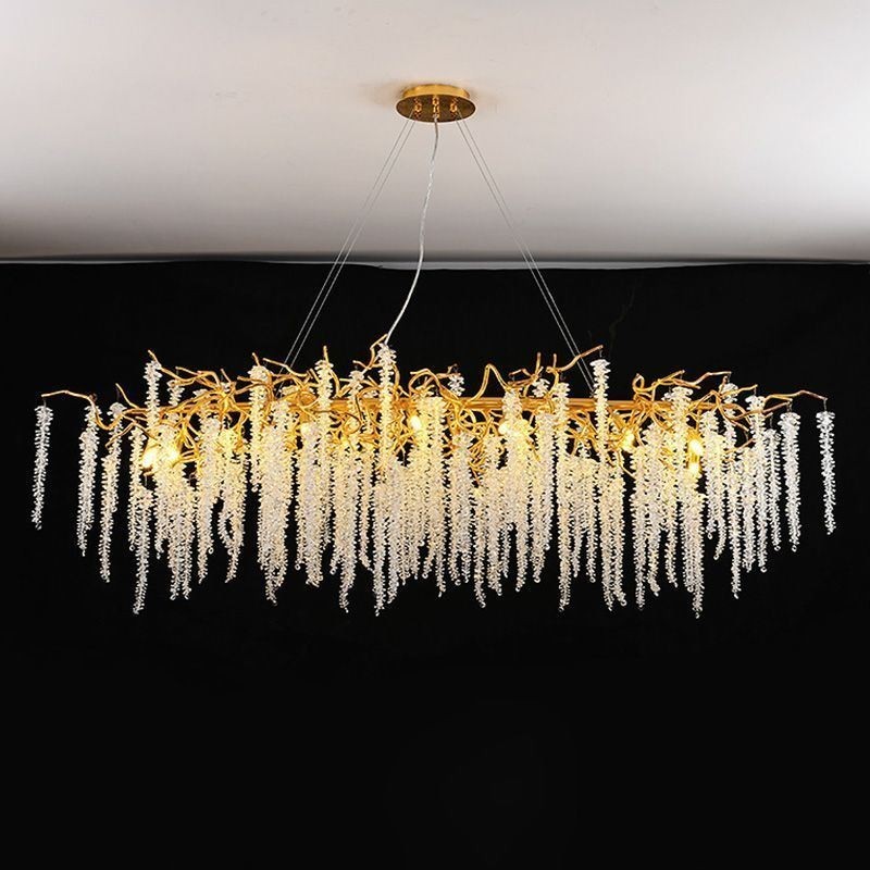 Suspension nordique en verre G9 avec branches dorées