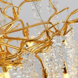 Suspension nordique en verre G9 avec branches dorées