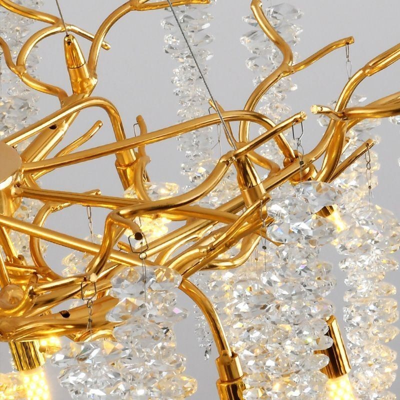 Suspension nordique en verre G9 avec branches dorées