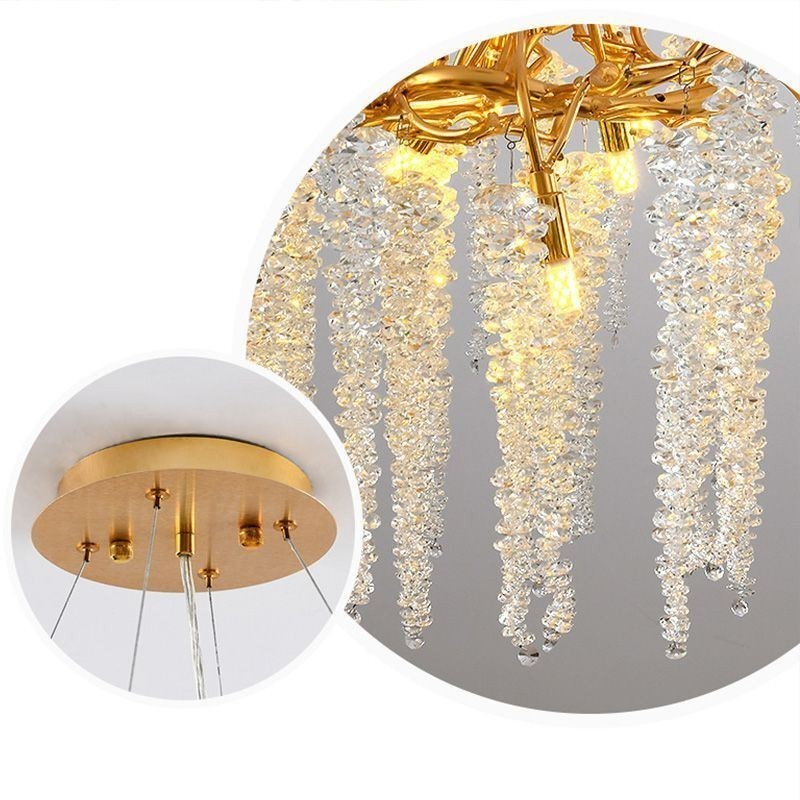Suspension nordique en verre G9 avec branches dorées