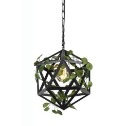 Suspension industrielle vintage en fer avec cage à oiseaux
