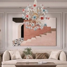 Lustre suspendu décoratif en cristal moderne avec fleurs