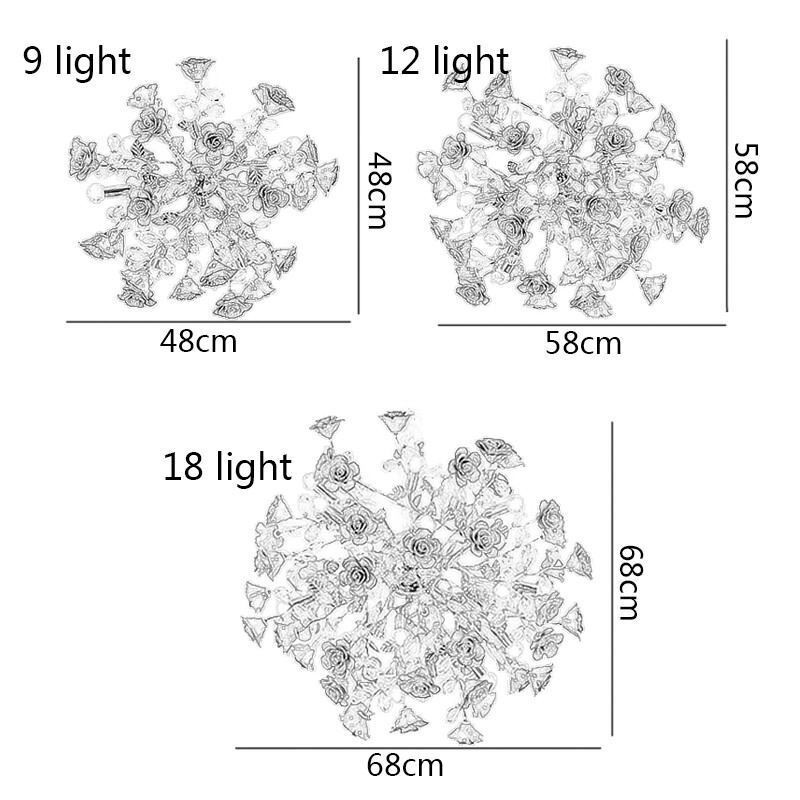 Lustre suspendu de luxe en céramique à fleurs rouges