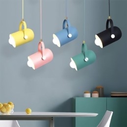 Lampe suspendue nordique colorée Macaron à tête unique