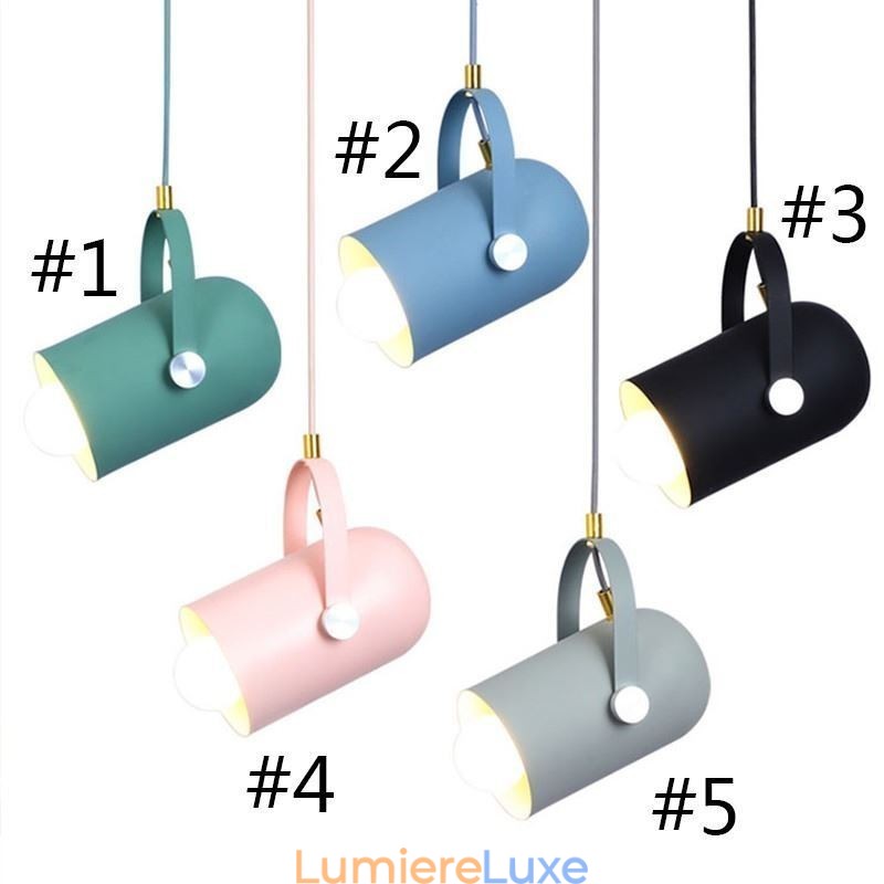 Lampe suspendue nordique colorée Macaron à tête unique