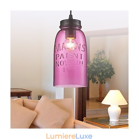 Suspension moderne en verre à 1 lumière, design à bulles transparentes Suspension moderne en verre à 1 lumière, design à bulles transparentes