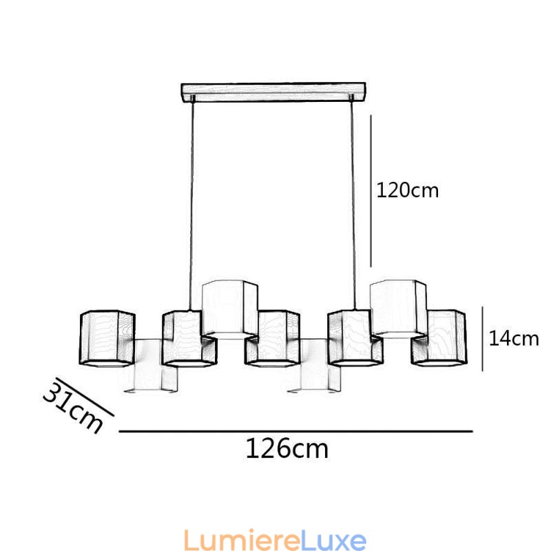 Lampe suspendue hexagonale moderne et créative