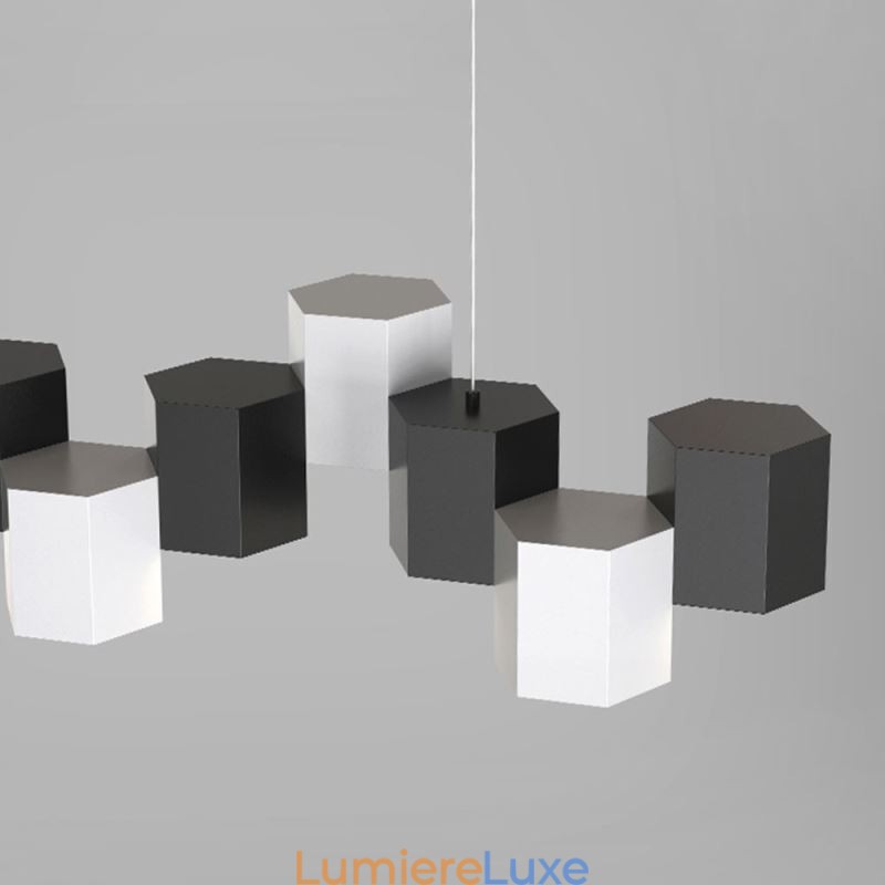 Lampe suspendue hexagonale moderne et créative