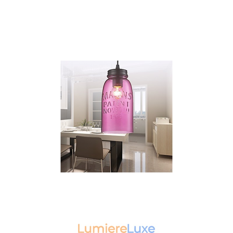 Suspension moderne en verre à 1 lumière, design à bulles transparentes
