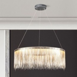 Lustre rond à pampilles de luxe