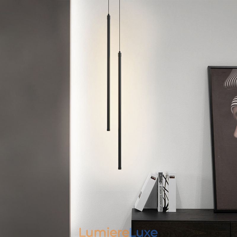 Lampe suspendue nordique à long tube pour îlot
