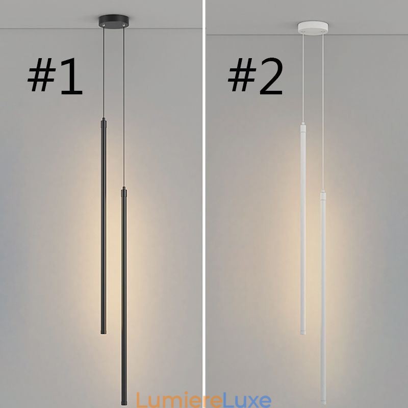 Lampe suspendue nordique à long tube pour îlot