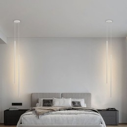 Lampe suspendue nordique à long tube pour îlot