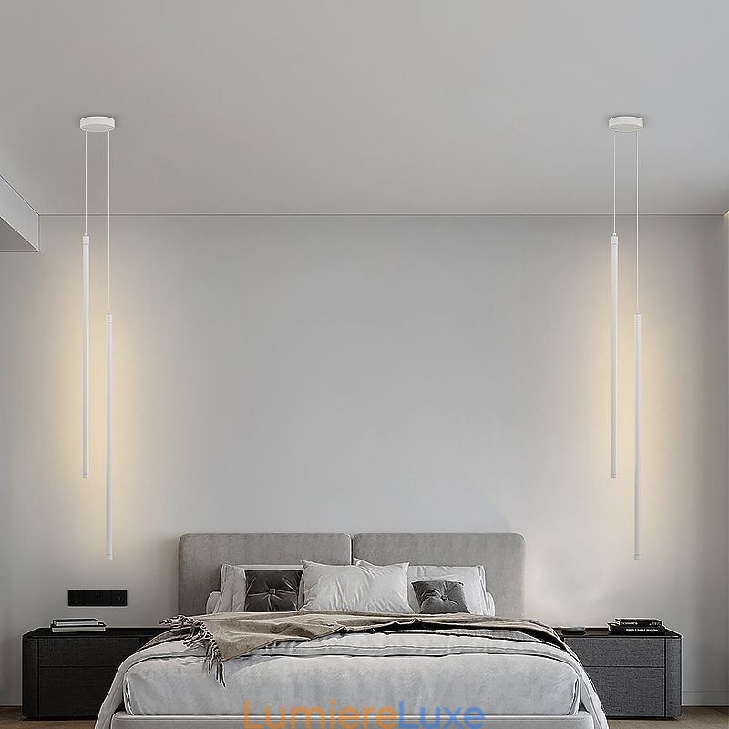 Lampe suspendue nordique à long tube pour îlot