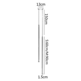 Lampe suspendue nordique à long tube pour îlot