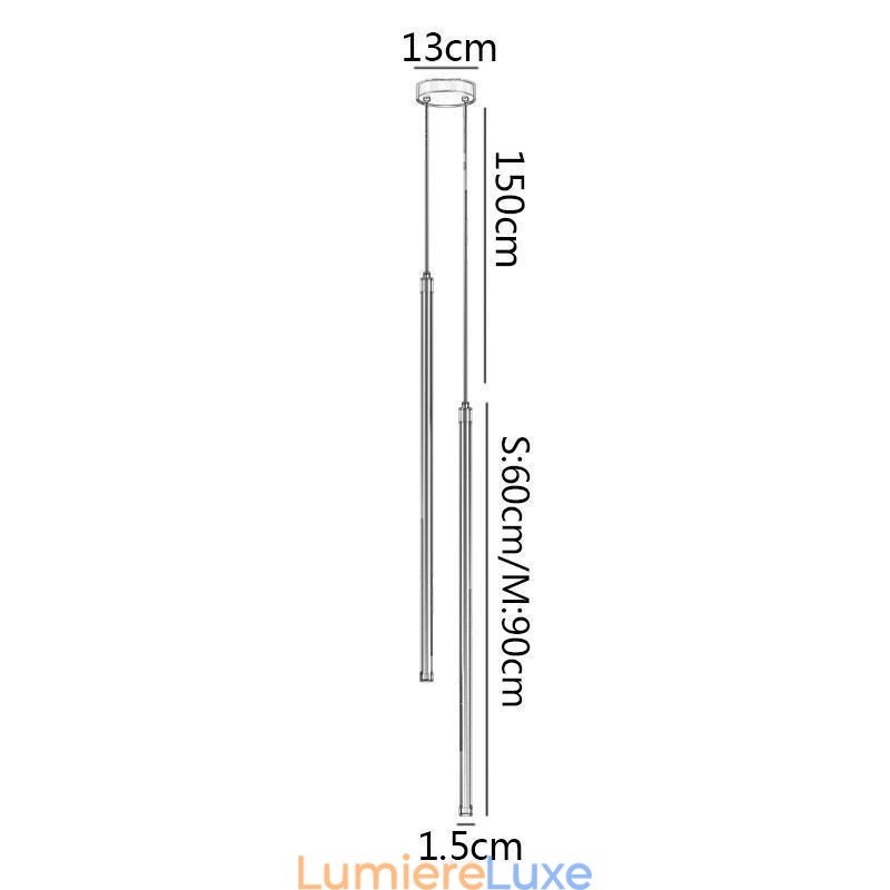 Lampe suspendue nordique à long tube pour îlot
