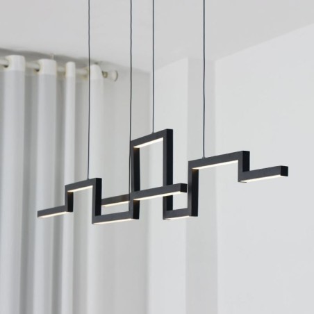 Lustre suspendu moderne en acrylique noir Lustre suspendu moderne en acrylique noir
