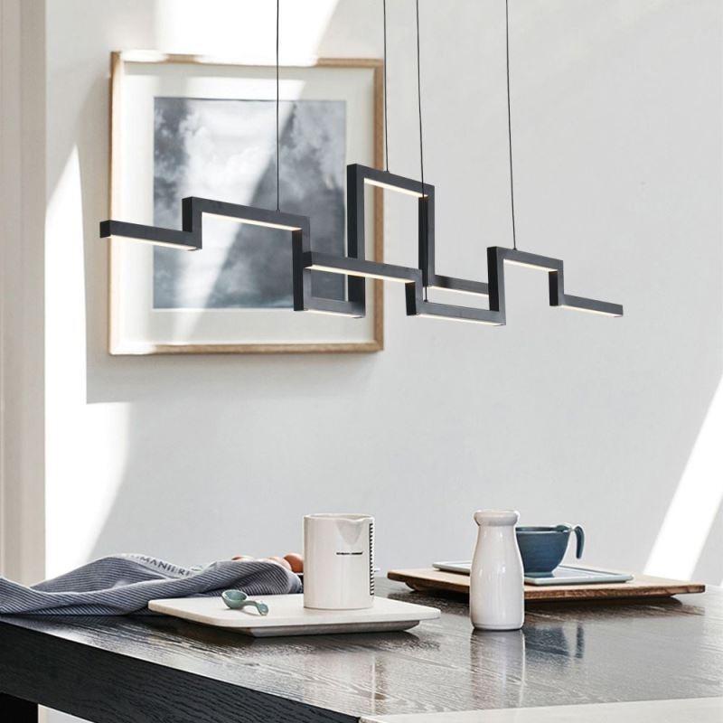 Lustre suspendu moderne en acrylique noir