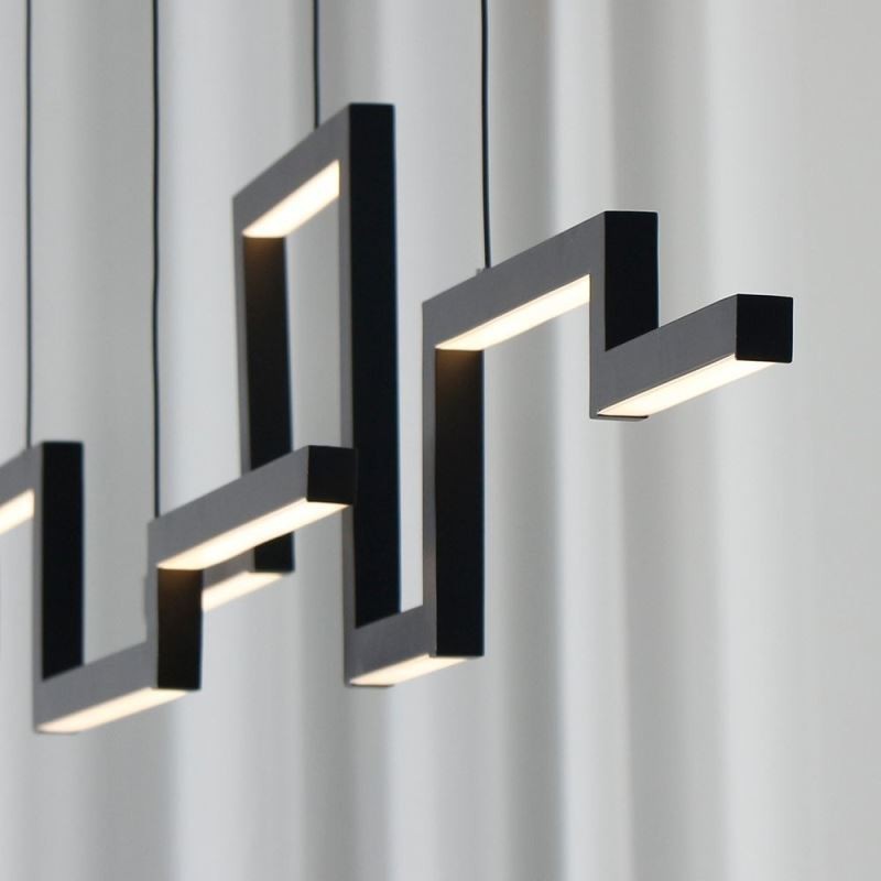 Lustre suspendu moderne en acrylique noir