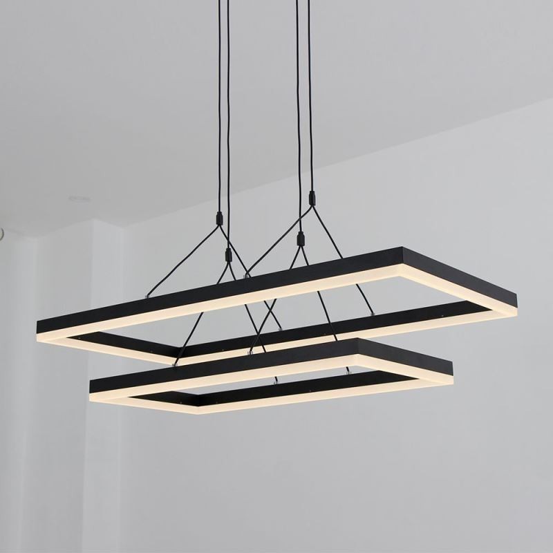 Lustre suspendu moderne en acrylique noir