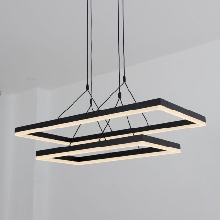 Lustre suspendu moderne en acrylique noir Lustre suspendu moderne en acrylique noir