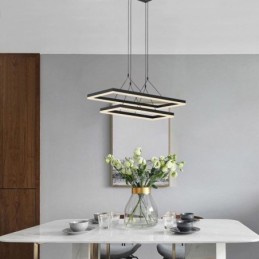 Lustre suspendu moderne en acrylique noir