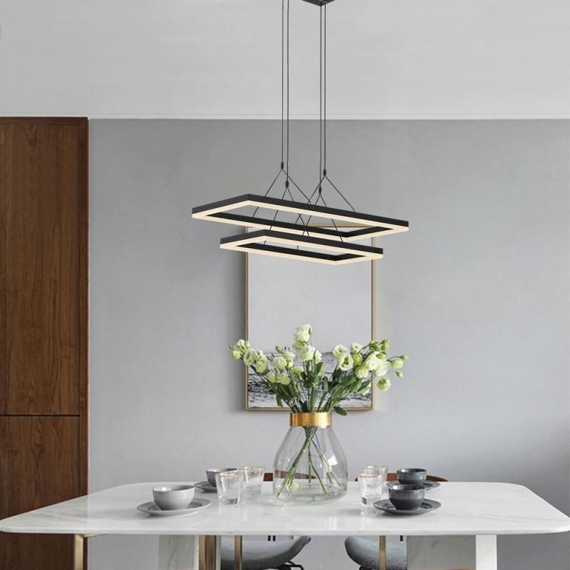 Lustre suspendu moderne en acrylique noir