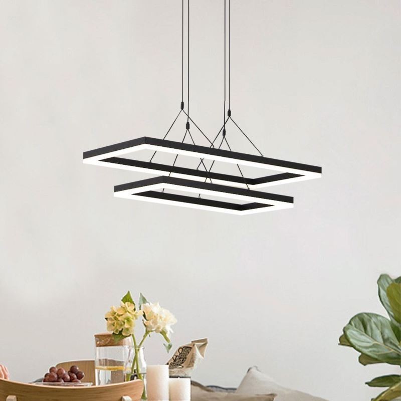 Lustre suspendu moderne en acrylique noir