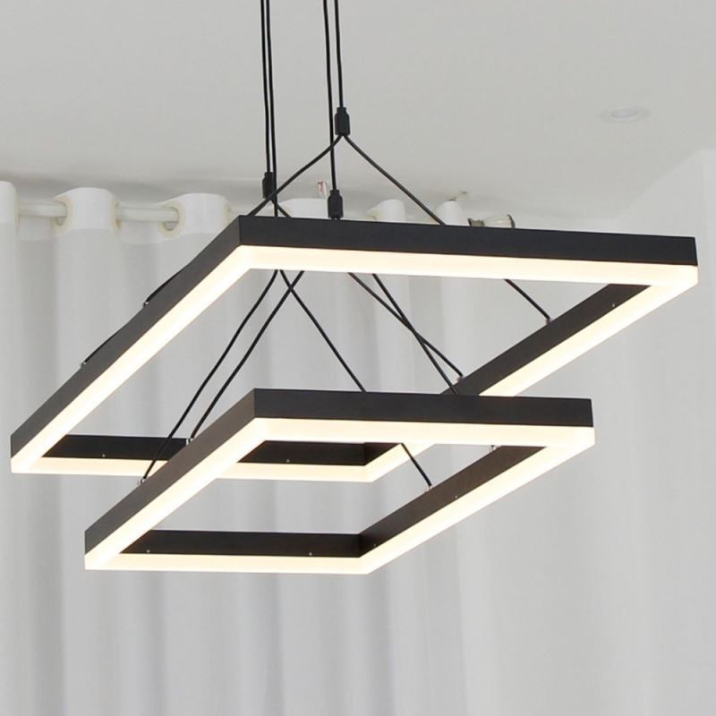 Lustre suspendu moderne en acrylique noir