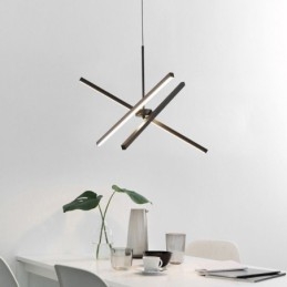 Lampe suspendue moderne à bande noire à intensité variable