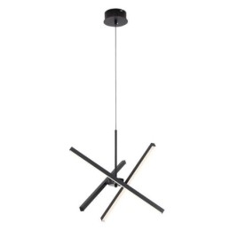 Lampe suspendue moderne à bande noire à intensité variable