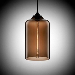 Suspension design bouteille 1 lumière, peinture concise en fer