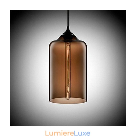 Suspension design bouteille 1 lumière, peinture concise en fer Suspension design bouteille 1 lumière, peinture concise en fer