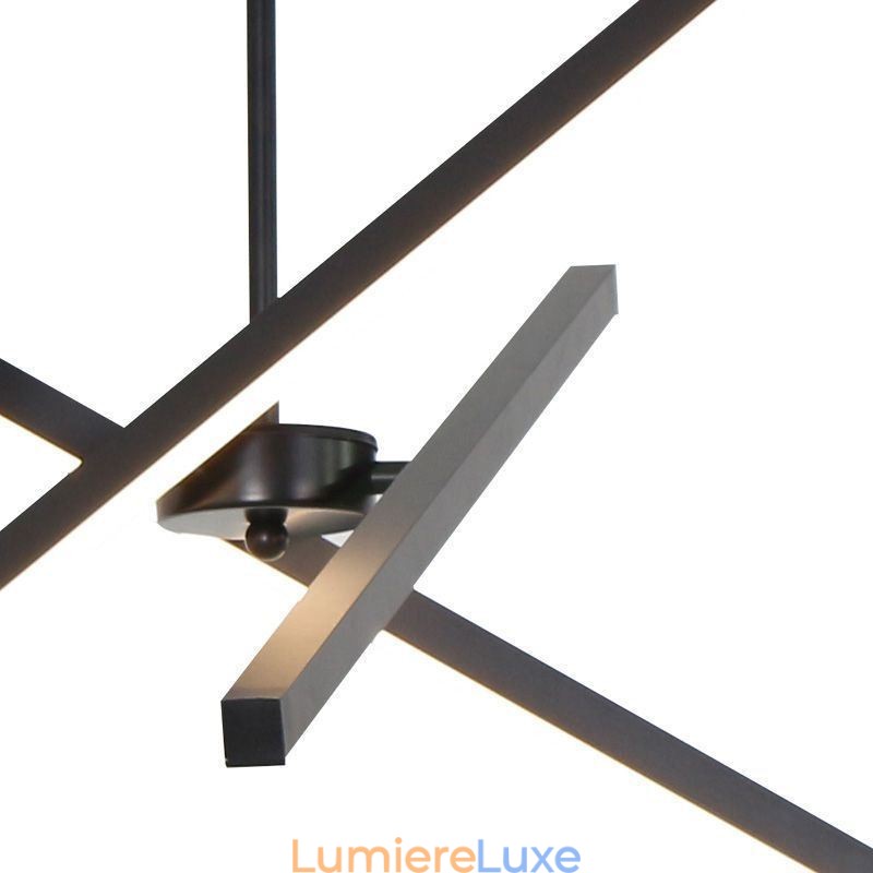 Lampe suspendue moderne à bande noire à intensité variable