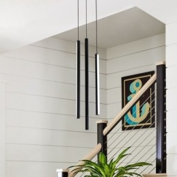 Lustre moderne à longue bande pour immeuble duplex