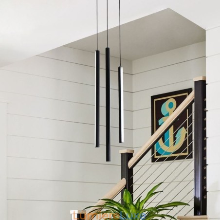 Lustre moderne à longue bande pour immeuble duplex Lustre moderne à longue bande pour immeuble duplex