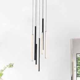Lustre moderne à longue bande pour immeuble duplex