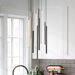 Lustre moderne à longue bande pour immeuble duplex