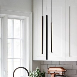 Lustre moderne à longue bande pour immeuble duplex