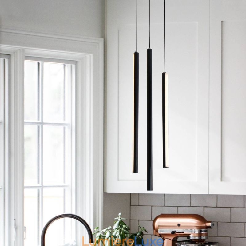 Lustre moderne à longue bande pour immeuble duplex