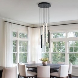 Lustre moderne à longue bande pour immeuble duplex