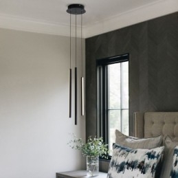 Lustre moderne à longue bande pour immeuble duplex