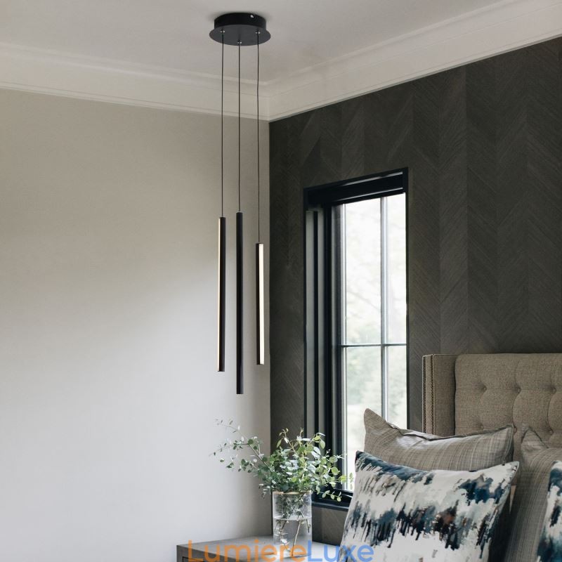 Lustre moderne à longue bande pour immeuble duplex