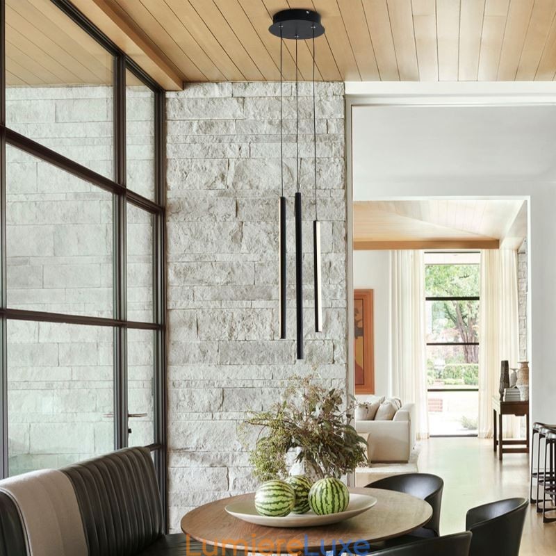 Lustre moderne à longue bande pour immeuble duplex
