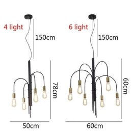 Lustre en fer moderne Suspension en fer simple