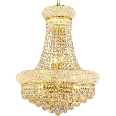 Lustre en forme de couronne, suspension luxueuse en cristal Lustre en forme de couronne, suspension luxueuse en cristal