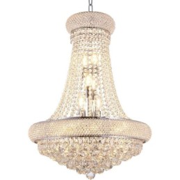 Lustre en forme de couronne, suspension luxueuse en cristal
