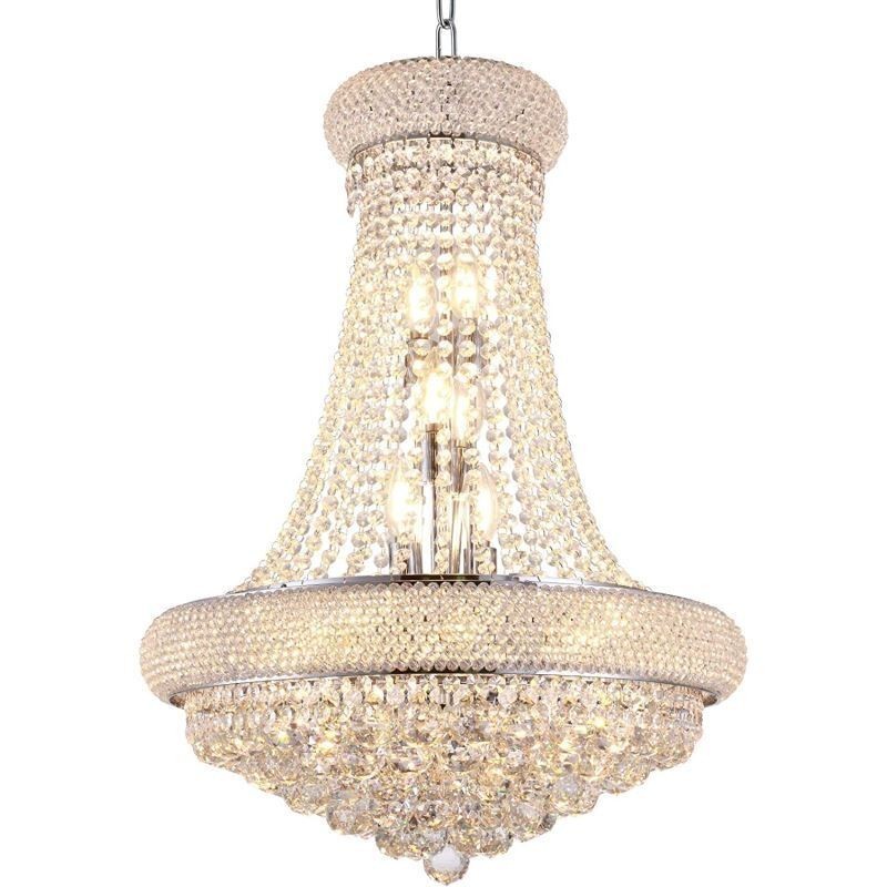 Lustre en forme de couronne, suspension luxueuse en cristal